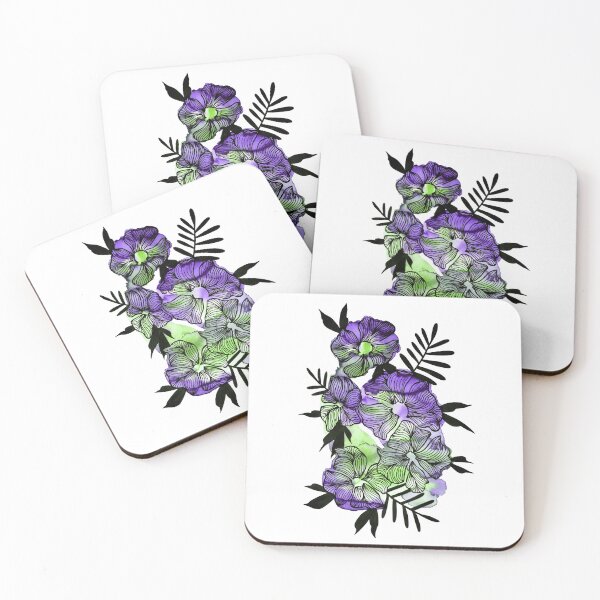 Item preview, Purple Green Watercolor Flowers Lea designed and sold by BEATRIZKOBORI.