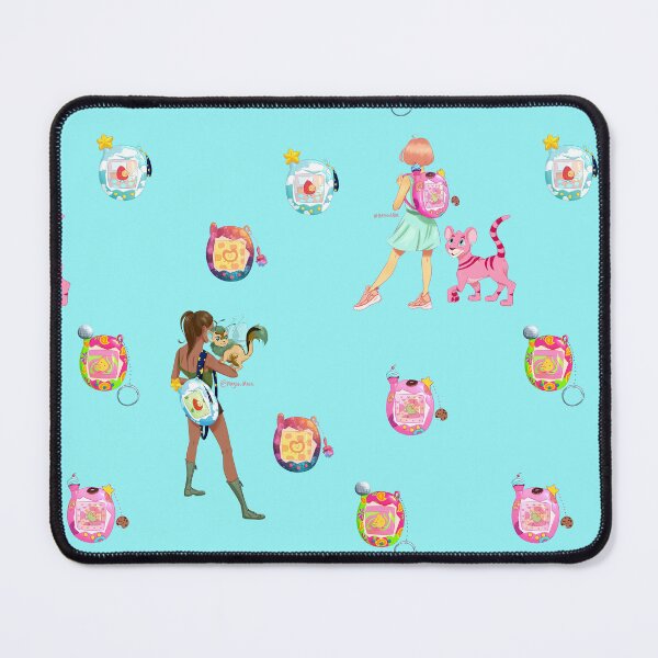 Item preview, nostalgic pet games and websites repeating pattern! blue bg designed and sold by Maysoulrose.