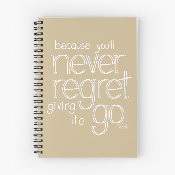 Item preview, No Regrets inspirational quote wall art designed and sold by Ella Scott.
