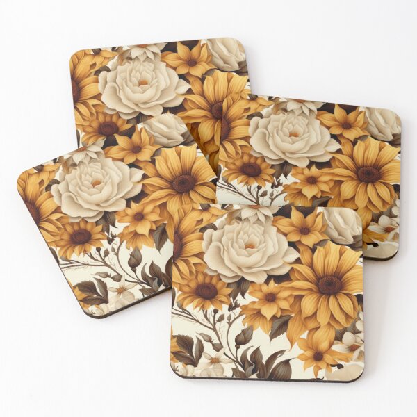 Item preview, Vintage Sunflower and Roses Pattern designed and sold by Beth Brink.