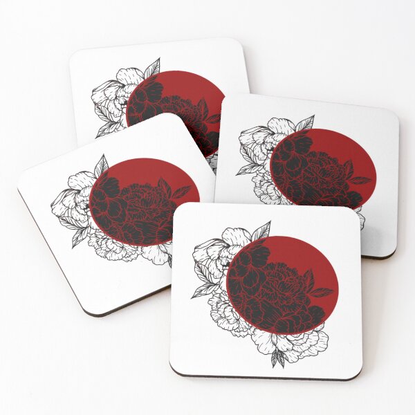 Item preview, Peony x Chrysanthemum red/black invert designed and sold by MysticalMagatha.