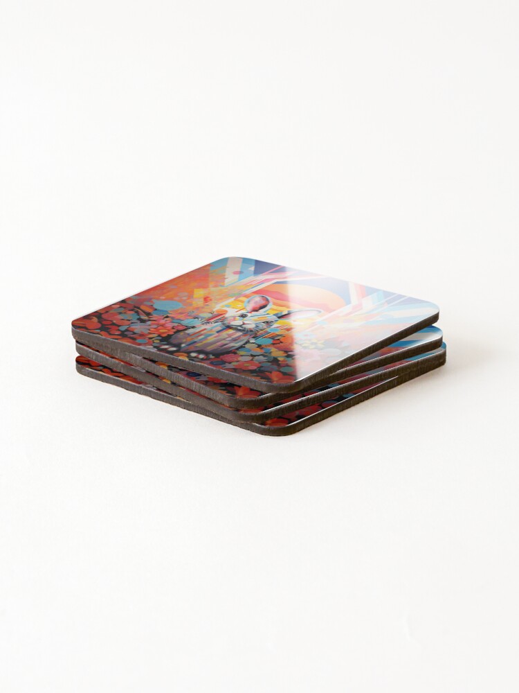 Thumbnail 4 of 5, Coasters (Set of 4), Geometric Rabbit designed and sold by TLCPhotoArt.
