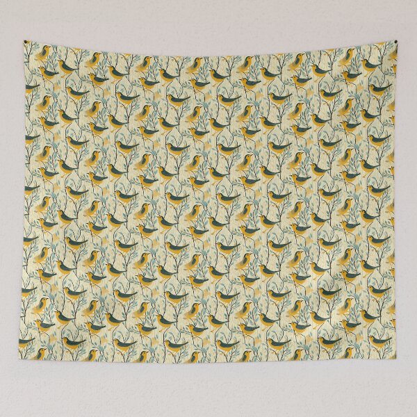 Item preview, Cute Yellow Bird, Bird, Pet, Animal, Cute Animal, Seamless, Animal Seamless, Pattern designed and sold by puppynpaw.