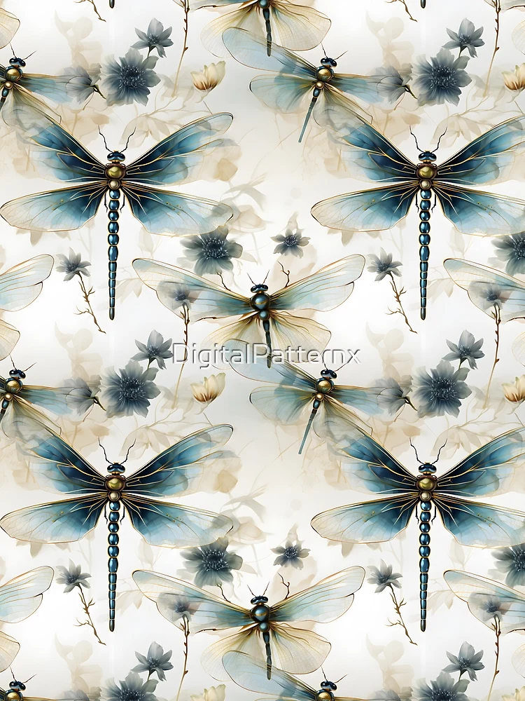 Thumbnail 3 of 3, Scarf, Dragonfly Pattern 1 designed and sold by DigitalPatternx.