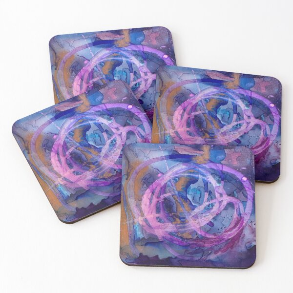 Item preview, Vital Seeds, Blue, purple, pink & white abstract alcohol ink art piece  designed and sold by IICents.