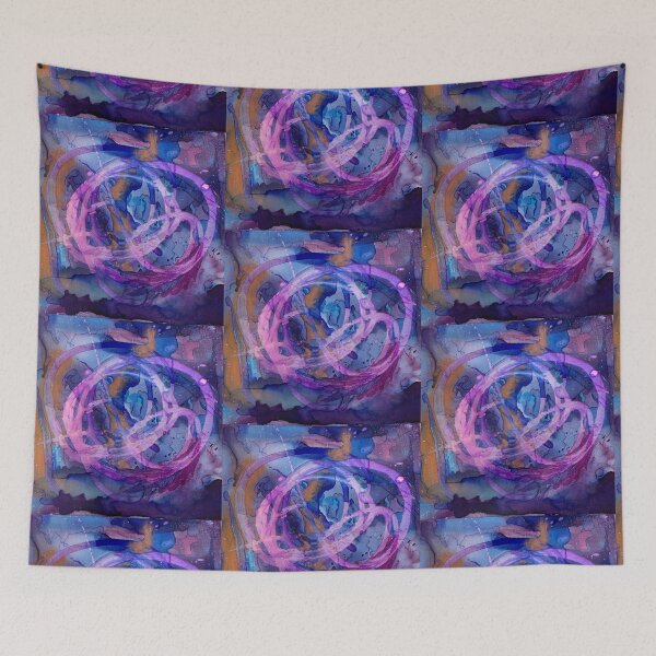 Item preview, Vital Seeds, Blue, purple, pink & white abstract alcohol ink art piece  designed and sold by IICents.