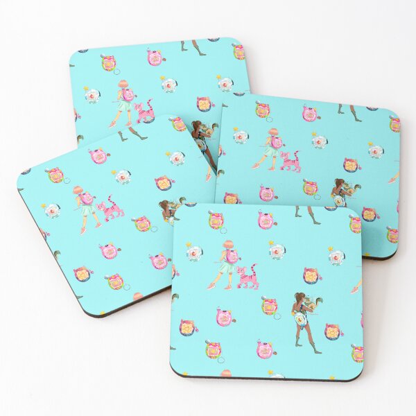 Item preview, nostalgic pet games and websites repeating pattern! blue bg designed and sold by Maysoulrose.
