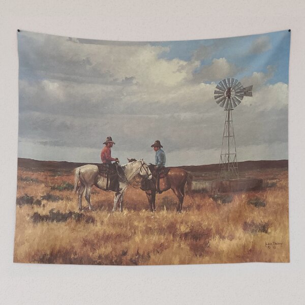 Item preview, Prairie Windmill Cowboys designed and sold by GalleryDigitals.