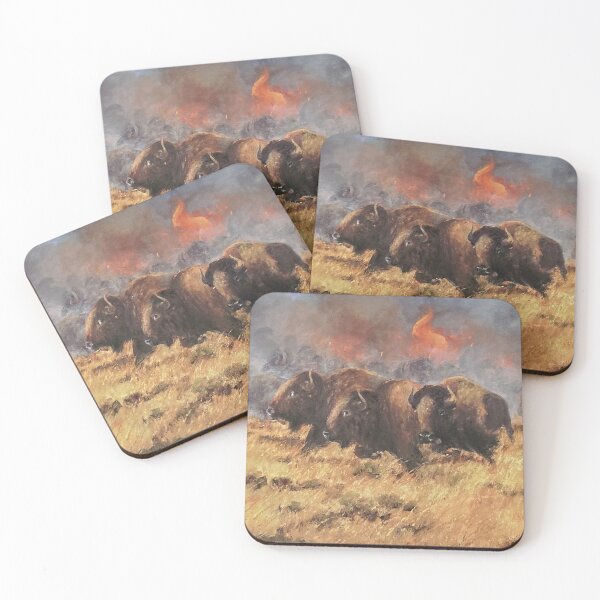 Item preview, Bison Running From The Fire designed and sold by GalleryDigitals.