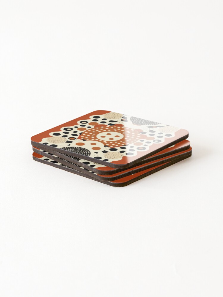 Thumbnail 4 of 5, Coasters (Set of 4), dot pattern dots designed and sold by badbug.