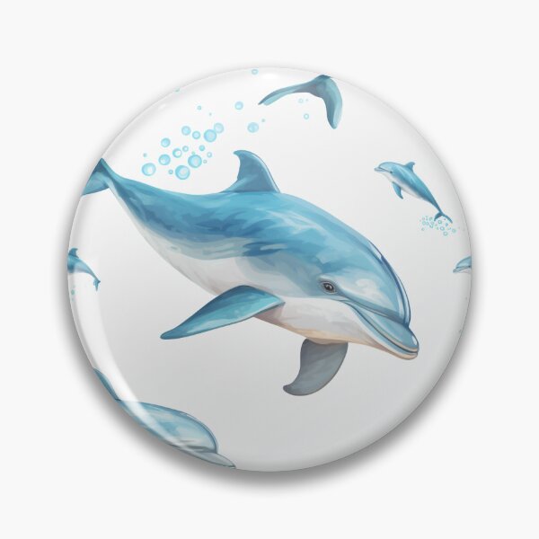 Item preview, Happy Dolphin in white background, Dolphin, Pet, Animal, Cute Animal, Seamless, Animal Seamless, Pattern, Sea Life designed and sold by puppynpaw.
