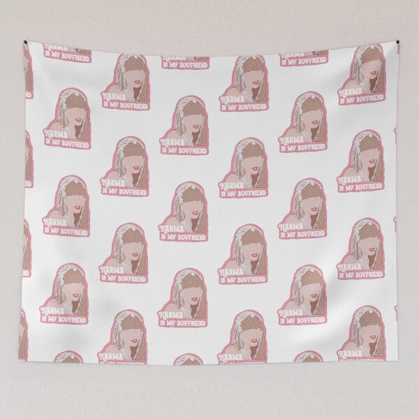 Item preview, Karma is my boyfriend sticker pink TS designed and sold by RobledoStudio.