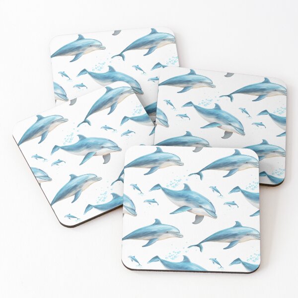 Item preview, Happy Dolphin in white background, Dolphin, Pet, Animal, Cute Animal, Seamless, Animal Seamless, Pattern, Sea Life designed and sold by puppynpaw.