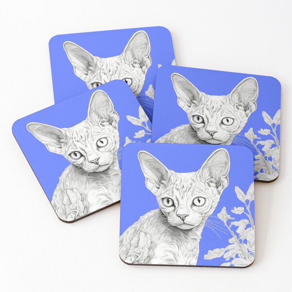 Item preview, Devon Rex Blue Background designed and sold by rexalisopress.