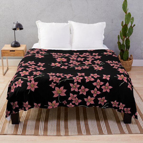 Item preview, small cherry blossoms on black designed and sold by FlowerandDesing.