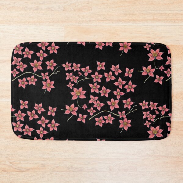 Item preview, small cherry blossoms on black designed and sold by FlowerandDesing.