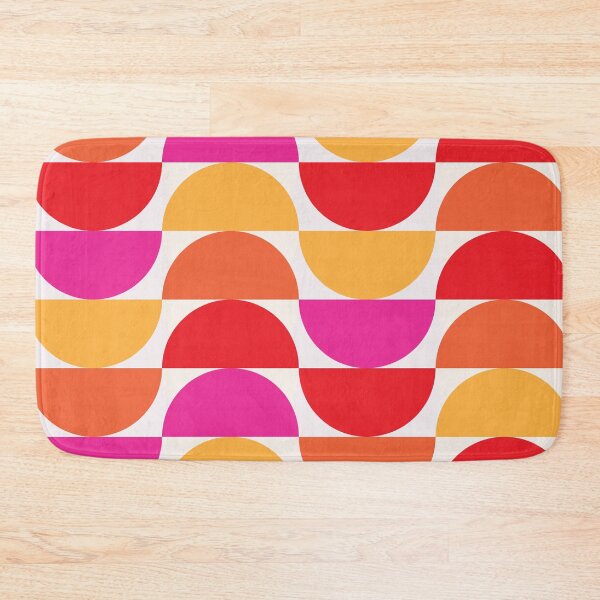 Item preview, Mid Century Minimalist Abstract Colorful Half Circles Pattern  designed and sold by Yasminepatterns .