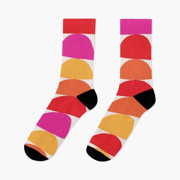 Item preview, Mid Century Minimalist Abstract Colorful Half Circles Pattern  designed and sold by Yasminepatterns .