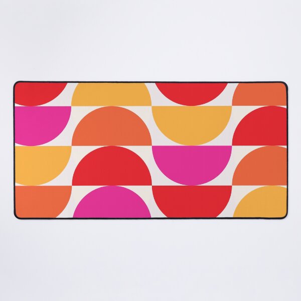 Item preview, Mid Century Minimalist Abstract Colorful Half Circles Pattern designed and sold by Yasminepatterns .