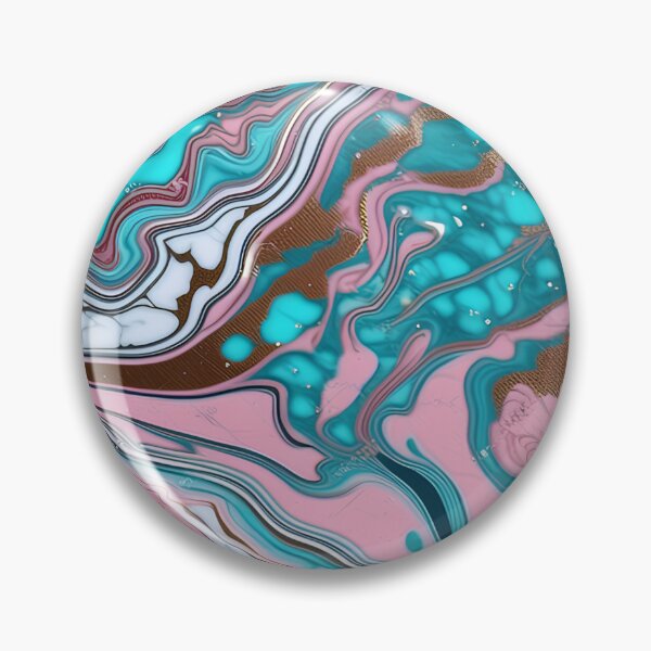 Item preview, Pink & Turquoise Marble with Flecks of Gold designed and sold by BirdsnStuff.