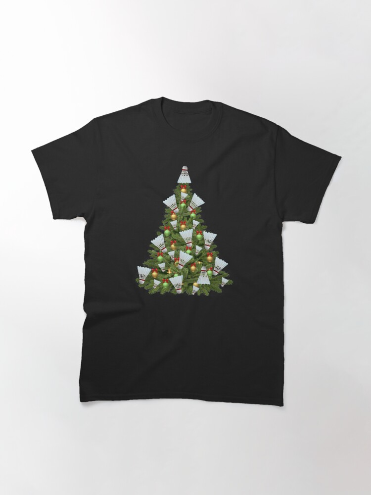 Thumbnail 3 of 7, Classic T-Shirt, Christmas tree badminton fan designed and sold by PuddleLaneArt.