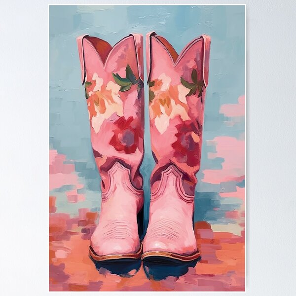 Item preview, coastal pink and blue Cowgirl boots designed and sold by lady Hana.