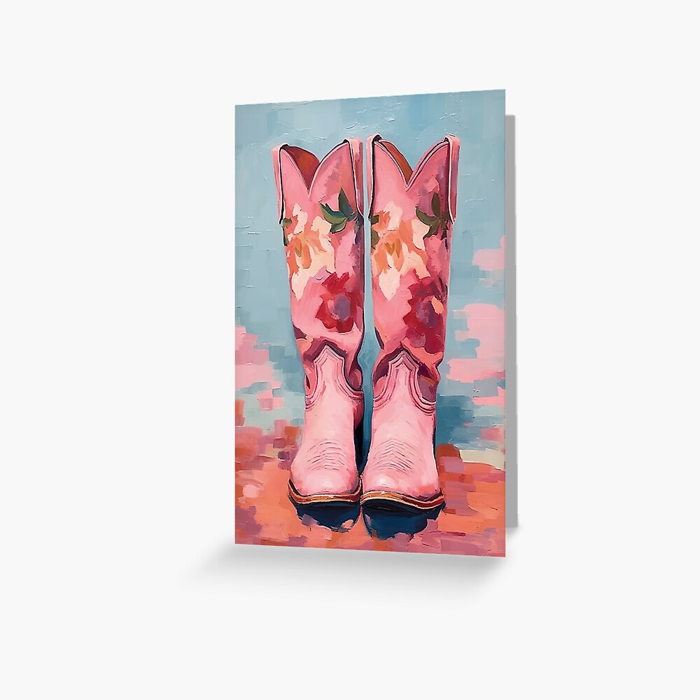 coastal pink and blue Cowgirl boots