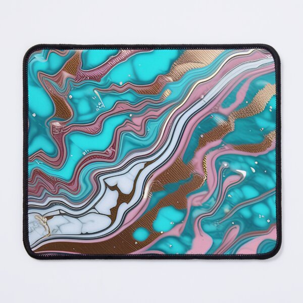 Item preview, Pink & Turquoise Marble with Flecks of Gold designed and sold by BirdsnStuff.