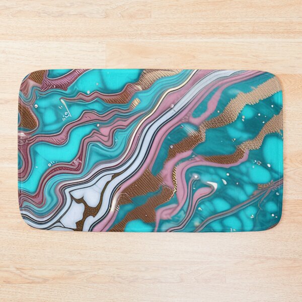 Item preview, Pink & Turquoise Marble with Flecks of Gold designed and sold by BirdsnStuff.