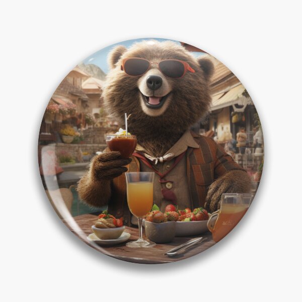 Item preview, A bear enjoying some alfresco drinks designed and sold by JeNoStudio.