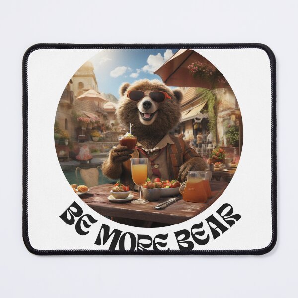 Item preview, A bear enjoying some alfresco drinks designed and sold by JeNoStudio.