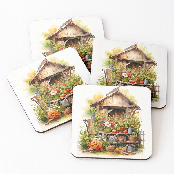 Item preview, gardening potting shed print designed and sold by PaperieJennifer.