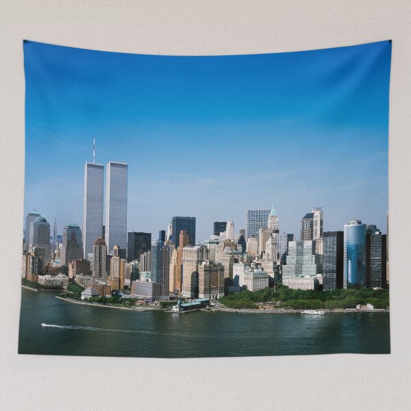 Item preview, World Trade Center, lower Manhattan cityscape skyline August 2001 color panorama landscape photographic print / photography designed and sold by Jéanpaul  Ferro.