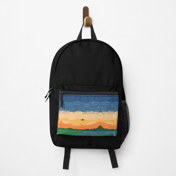 Item preview, Plane flying into the sunset abstract landscape art designed and sold by HomeintheMush.