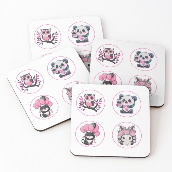Item preview, Kawaii Sticker Bundle - Owl Bear, Cat, Bunny designed and sold by pixdesigns.