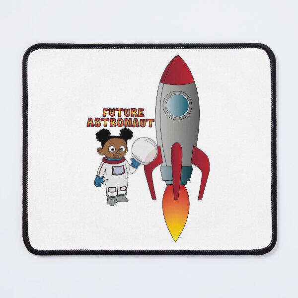 Item preview, 'Future Astronaut' Girl with Rocket (Afro puffs) designed and sold by ThingsByNin.