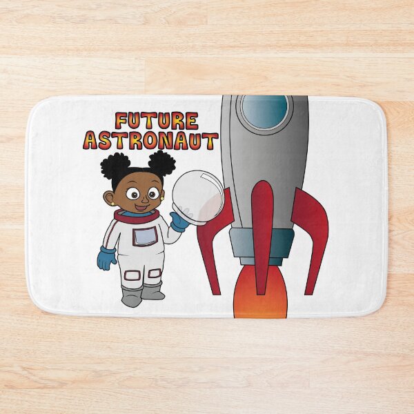 Item preview, 'Future Astronaut' Girl with Rocket (Afro puffs) designed and sold by ThingsByNin.