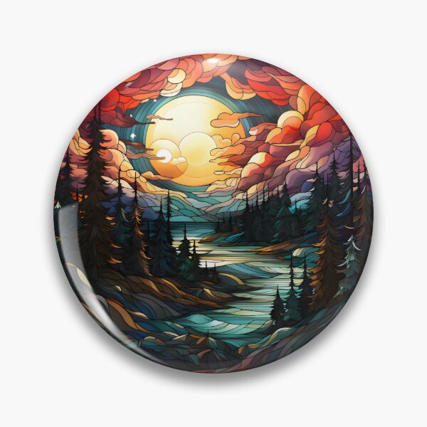 Item preview, Stained glass riverscape designed and sold by ArtfulVixen.