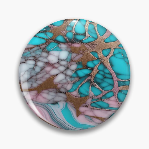 Item preview, Pink & Turquoise Marble with Flecks of Gold #2 designed and sold by BirdsnStuff.