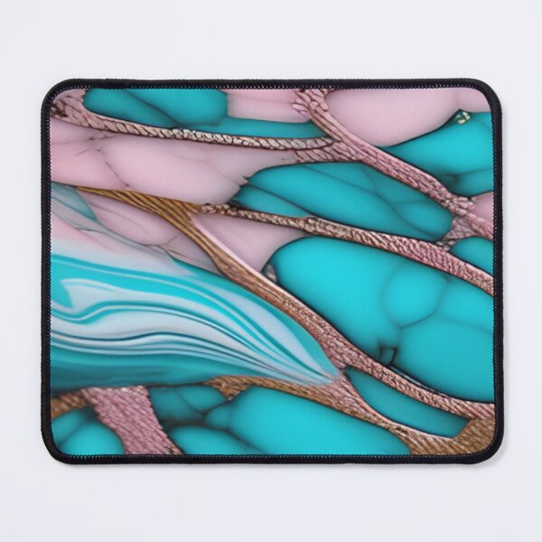 Item preview, Pink & Turquoise Marble with Flecks of Gold #2 designed and sold by BirdsnStuff.