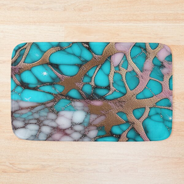 Item preview, Pink & Turquoise Marble with Flecks of Gold #2 designed and sold by BirdsnStuff.
