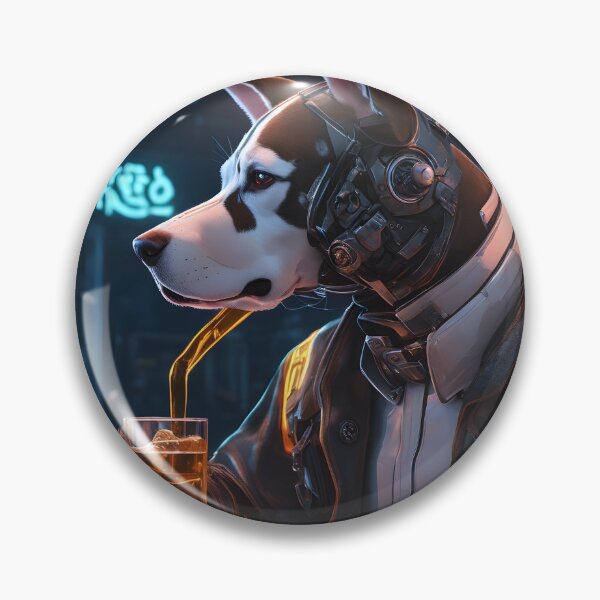 Item preview, Cyborg dog at the pub designed and sold by Jambonfromage.