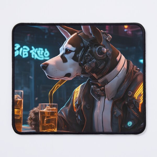Item preview, Cyborg dog at the pub designed and sold by Jambonfromage.