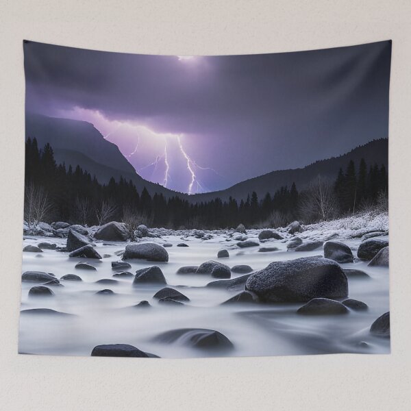 Item preview, Lightning Storm Over A Foggy Landscape designed and sold by Alienzombie13.