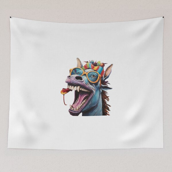 Item preview, Funny colored smiled horse designed and sold by Dreamtodream.