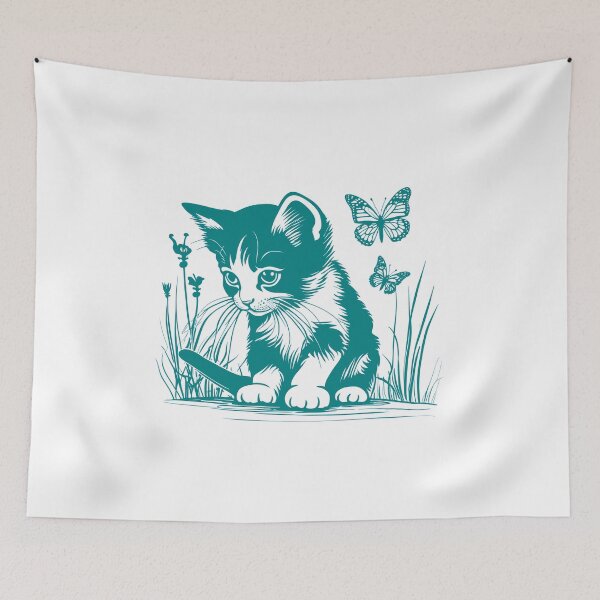 Item preview, blue kitty 2023 tileartwork designed and sold by tileartwork.