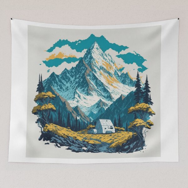 Item preview, Mountain Dreams: Realistic Camp and Trees Graphic Design designed and sold by RedArtG09.