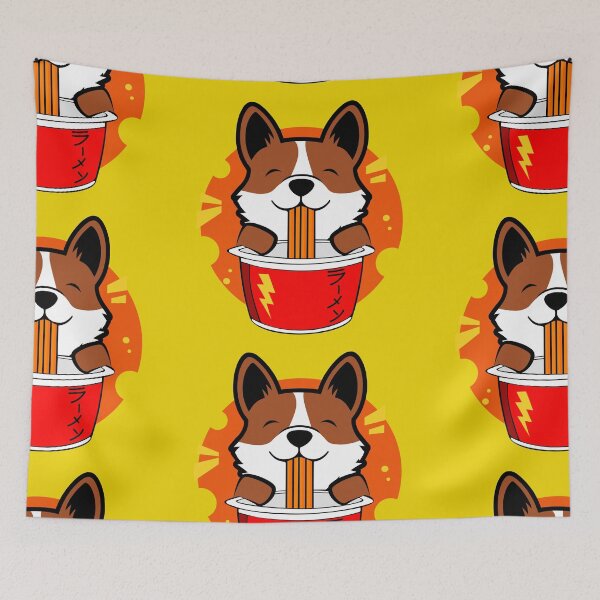 Item preview, Corgi Eating Ramen Noodle - Japanese Food designed and sold by FridPix.