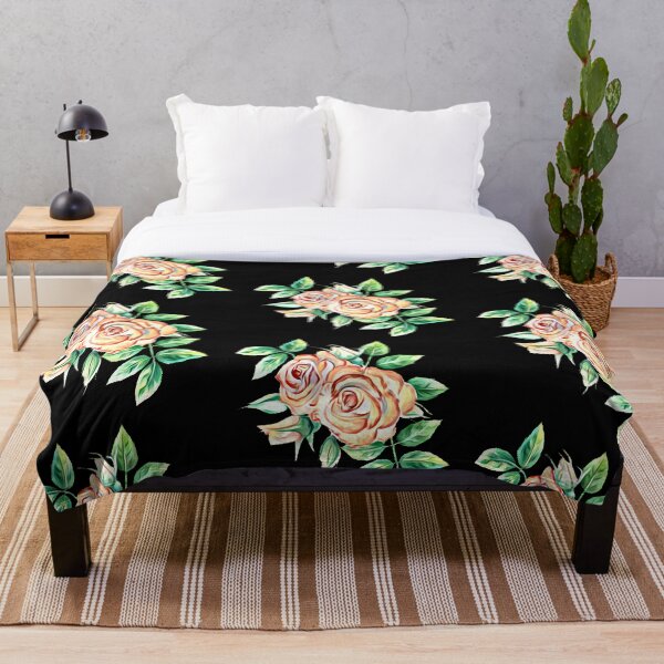 Item preview, Tea roses on a black background designed and sold by FlowerandDesing.