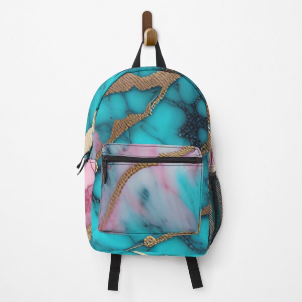 Item preview, Pink & Turquoise Marble with Flecks of Gold #3 designed and sold by BirdsnStuff.